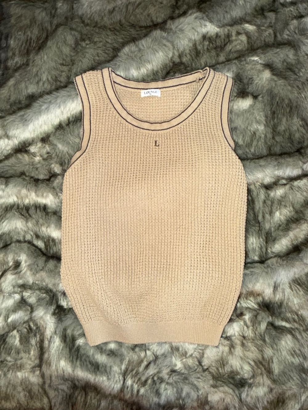 🍃 LOUNGE // Preppy Academia Sweater Vest // Tan